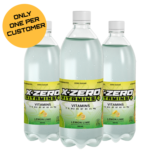 X-Zero Lemon Lime Vitamin Water (3 x 500ml)