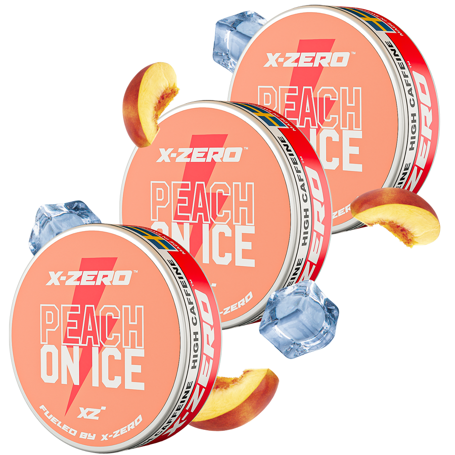 Peach on Ice Energy Pouches (3 Pack / 60 Pouches) – X-Zero Energy