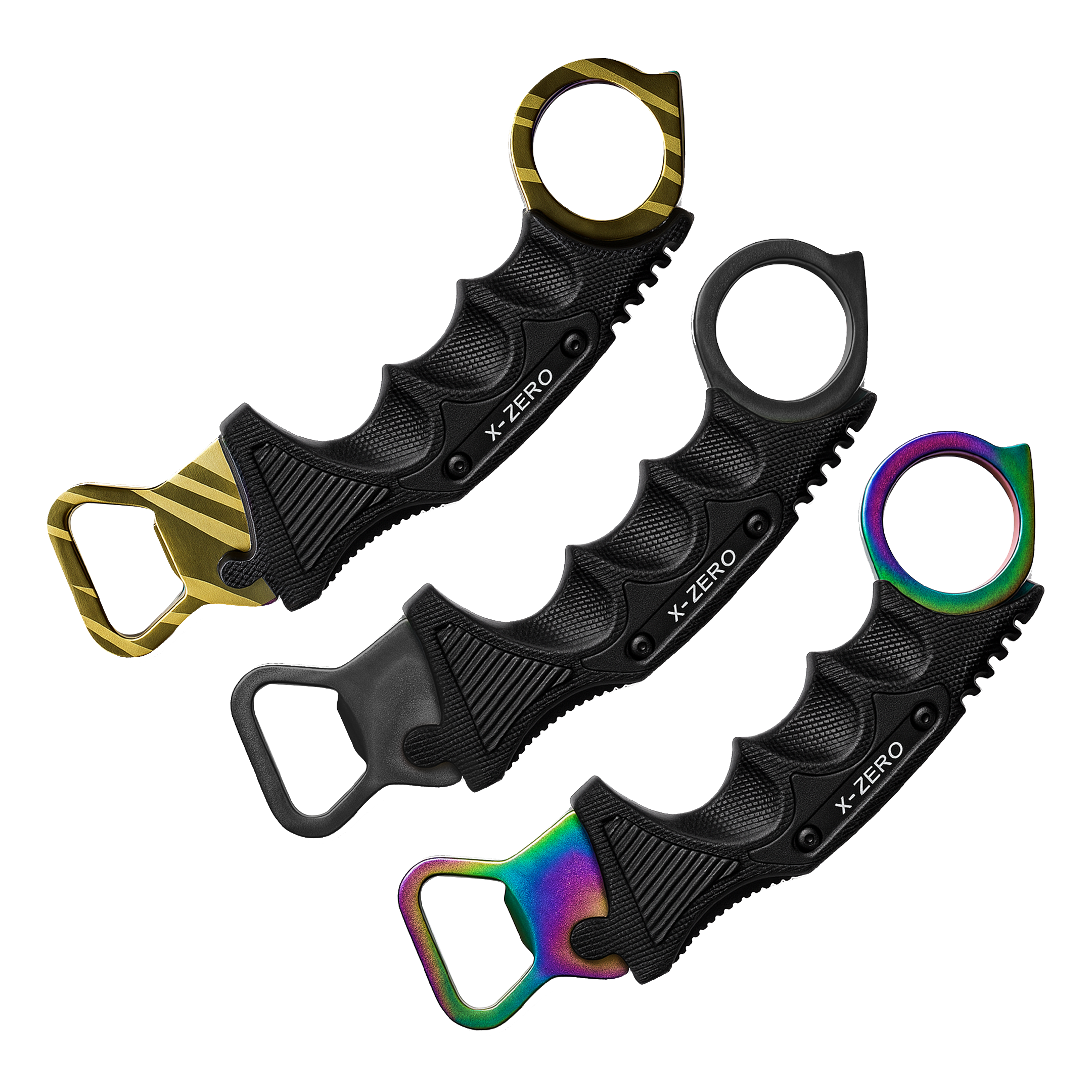 X-Zero Karambit Bottle Opener 3 Pack (Mixed) – X-Zero Energy