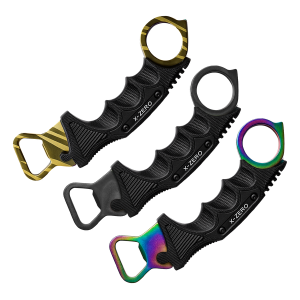 X-Zero Karambit Bottle Opener 3 Pack (Mixed)