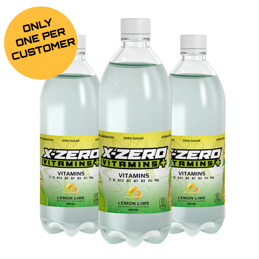 X-Zero Lemon Lime Vitamin Water (3 x 500ml)