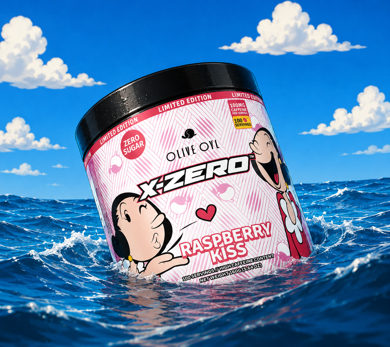 X-Zero Olive Oyl Raspberry Kiss (100 portioner)