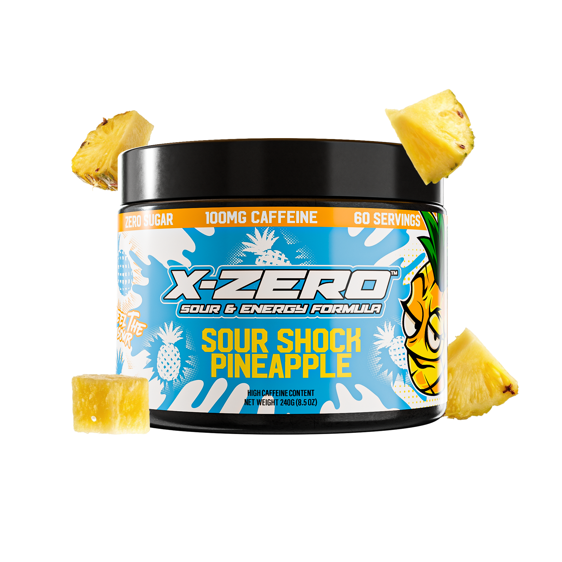 X-Zero Sour Shock Pineapple (240g / 60 Servings)