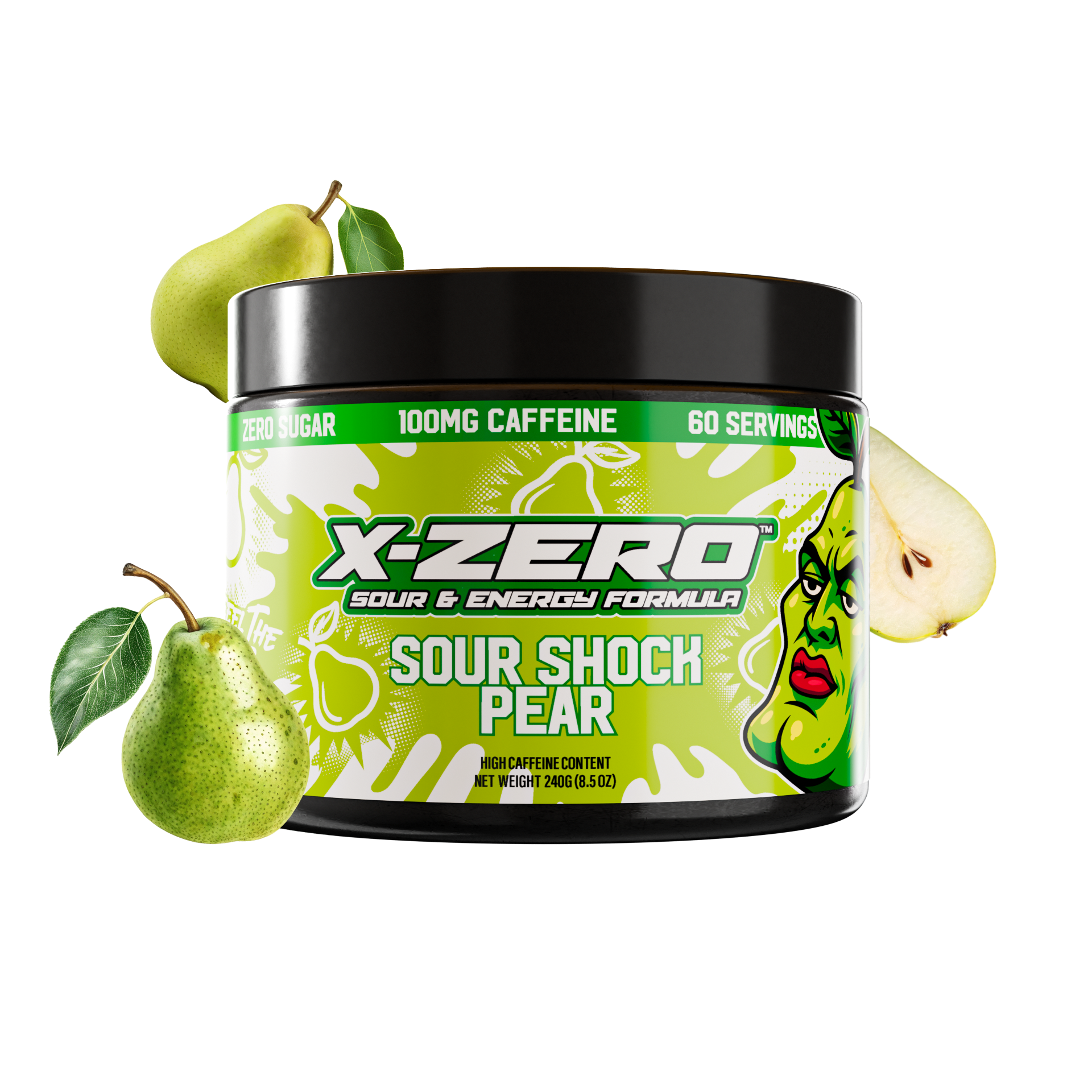X-Zero Sour Shock Pear (240g / 60 Servings)