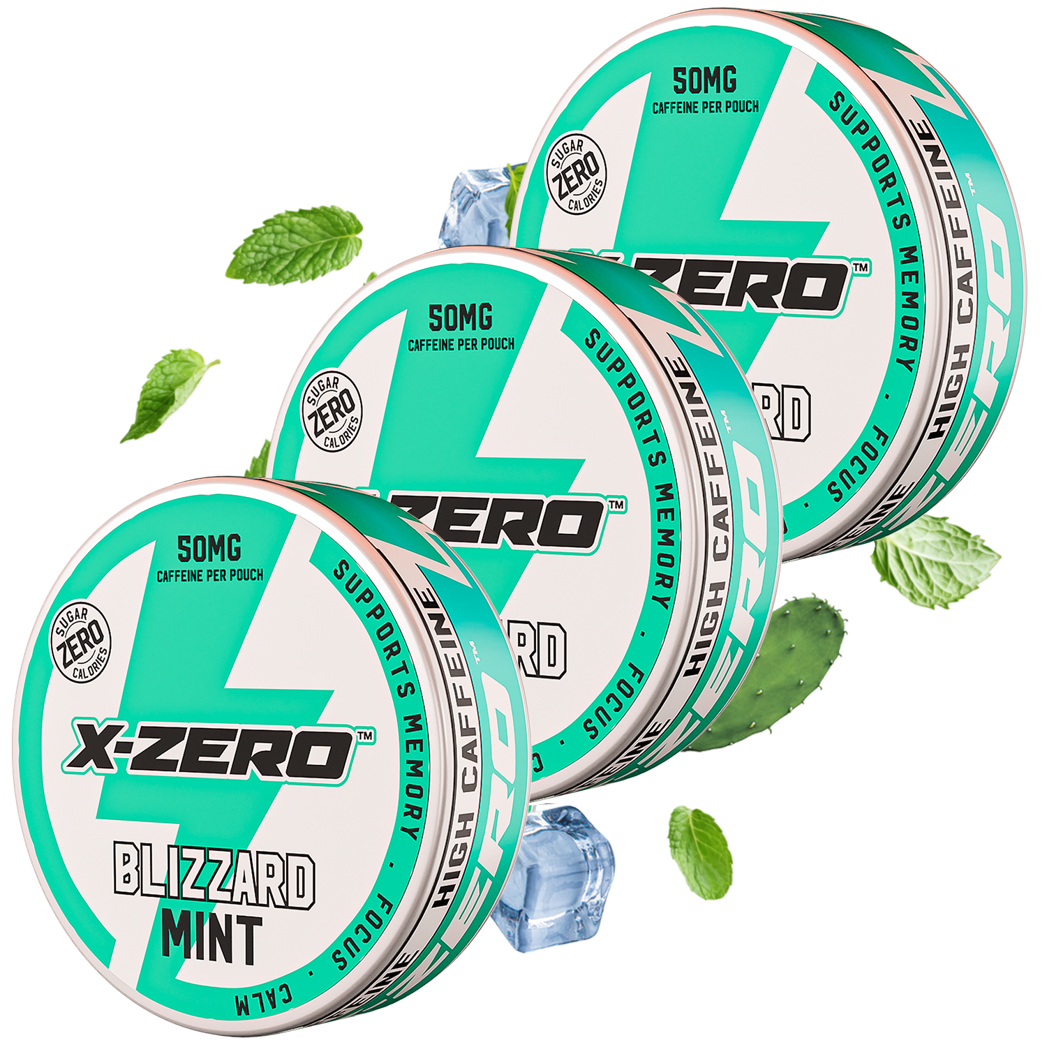 Blizzard Mint Energy Pouches (3 Pack / 60 Pouches)