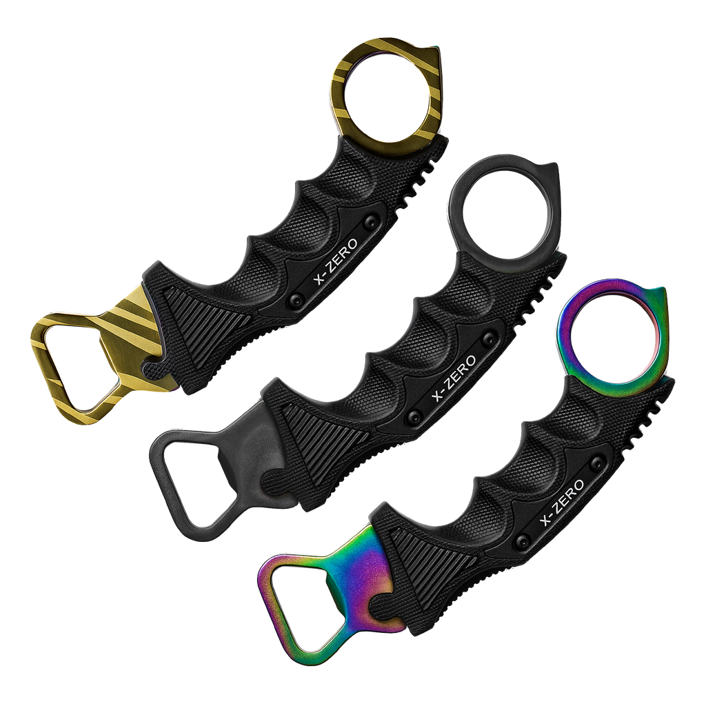 X-Zero Karambit Bottle Opener 3 Pack (Mixed)